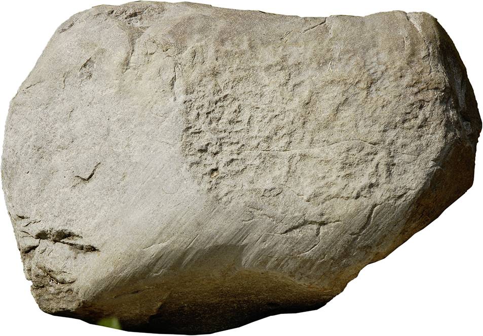 Abb. 4: Gletscherschrammen auf dem Schweden-Findling (Foto: Ole Schirmer)